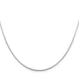 925 White Gold 1 mm Box Chain Necklace, Polished