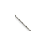925 White Gold 1.25 mm Box Chain Necklace, Polished detail view