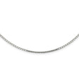 925 White Gold 1.5 mm Box Chain Necklace, Polished