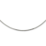 925 White Gold 1.5 mm Box Chain Necklace, Polished
