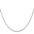 925 White Gold 1.25 mm Box Chain Necklace, Polished