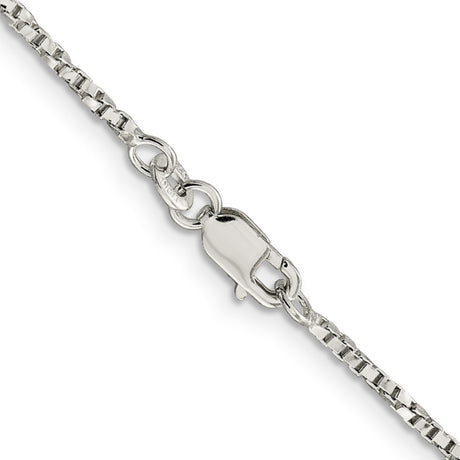 925 White Gold 1.75 mm Box Chain Necklace, Polished alternate angle