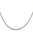 925 White Gold 2.25 mm Box Chain Necklace, Polished