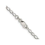 925 White Gold 3 mm Curb Chain Necklace, Polished alternate angle