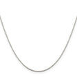 925 White Gold 0.6 mm Box Chain Necklace, Polished