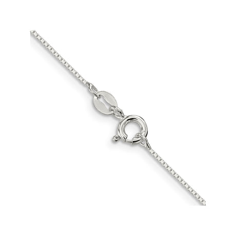 925 White Gold 0.6 mm Box Chain Necklace, Polished alternate angle