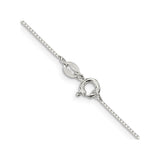 925 White Gold 0.6 mm Box Chain Necklace, Polished alternate angle