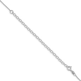 925 White Gold 0.6 mm Box Chain Necklace, Polished detail view