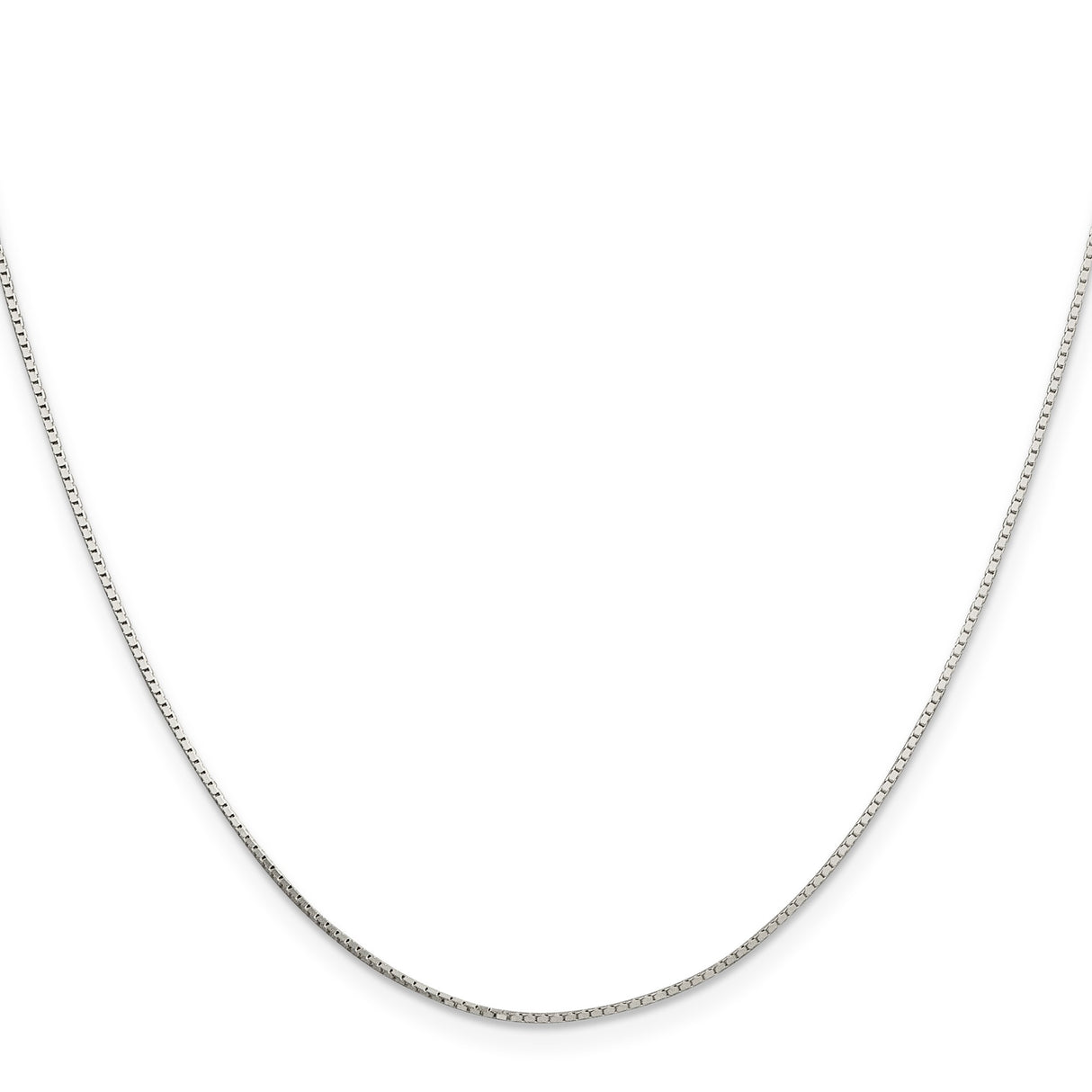 925 White Gold 0.7 mm Box Chain Necklace, Polished