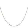 925 White Gold 0.7 mm Box Chain Necklace, Polished