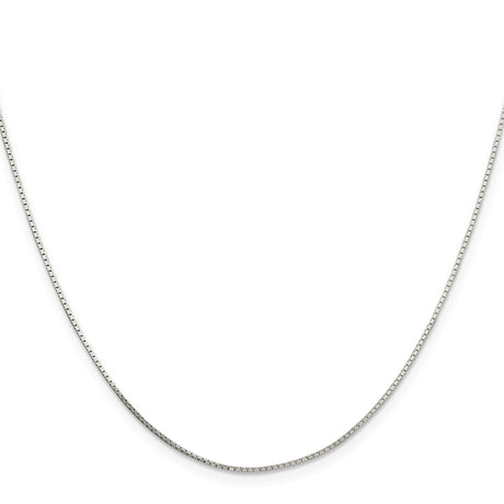 925 White Gold 0.7 mm Box Chain Necklace, Polished