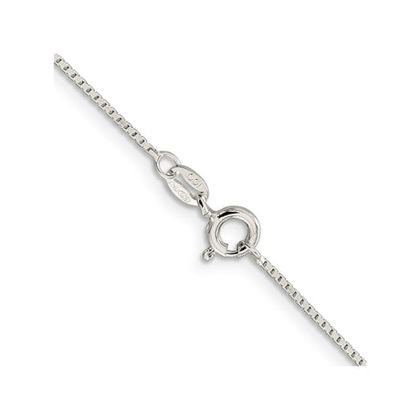 925 White Gold 0.7 mm Box Chain Necklace, Polished alternate angle
