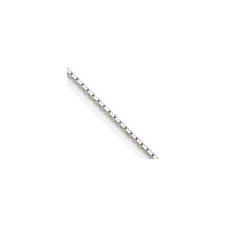 925 White Gold 0.7 mm Box Chain Necklace, Polished alternate angle