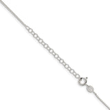 925 White Gold 0.7 mm Box Chain Necklace, Polished detail view