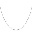 925 White Gold 0.6 mm Box Chain Necklace, Polished