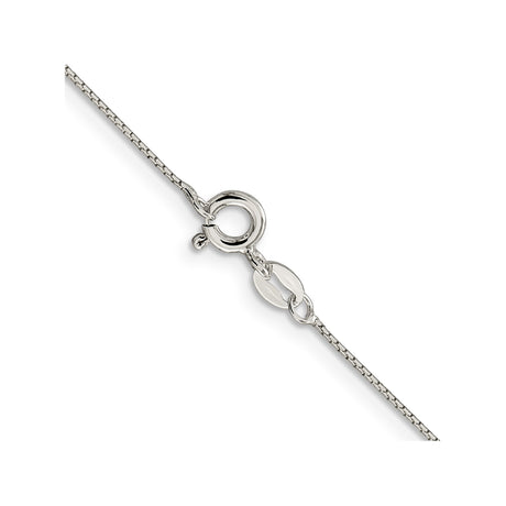 925 White Gold 0.6 mm Box Chain Necklace, Polished alternate angle
