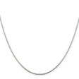 925 White Gold 0.9 mm Box Chain Necklace, Polished