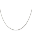 925 White Gold 1.2 mm Box Chain Necklace, Polished