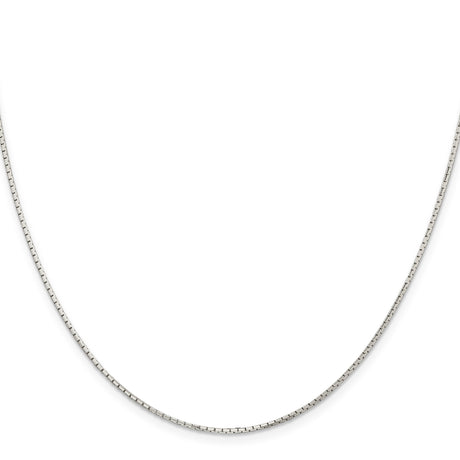 925 White Gold 1.2 mm Box Chain Necklace, Polished
