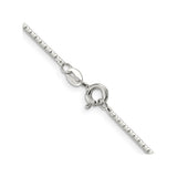 925 White Gold 1.2 mm Box Chain Necklace, Polished alternate angle