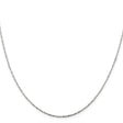 925 White Gold 1 mm Polished Chain Necklace, Solid