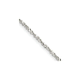 925 White Gold 1.6 mm Polished Chain Necklace, Solid detail view