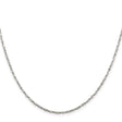 925 White Gold 1.8 mm Polished Chain Necklace, Solid
