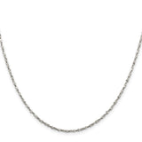 925 White Gold 1.8 mm Polished Chain Necklace, Solid