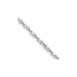925 White Gold 1.8 mm Polished Chain Necklace, Solid detail view