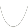 925 White Gold 1 mm Curb Chain Necklace, Polished