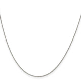 925 White Gold 1 mm Curb Chain Necklace, Polished
