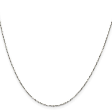925 White Gold 1 mm Curb Chain Necklace, Polished