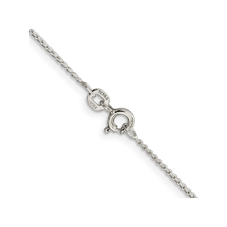 925 White Gold 1 mm Curb Chain Necklace, Polished alternate angle