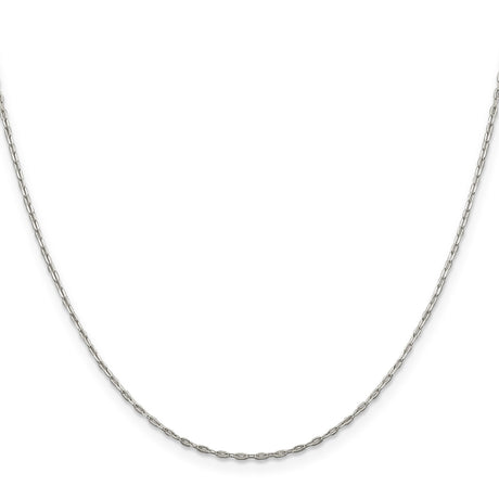 925 White Gold 1.4 mm Polished Chain Necklace, Solid