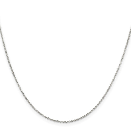 925 White Gold 1.1 mm Polished Chain Necklace, Solid