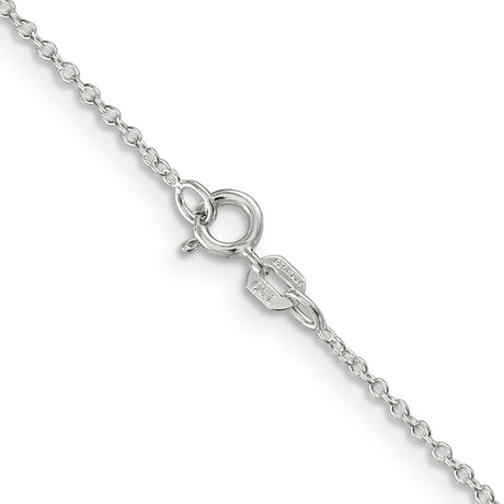 925 White Gold 1.1 mm Polished Chain Necklace, Solid alternate angle