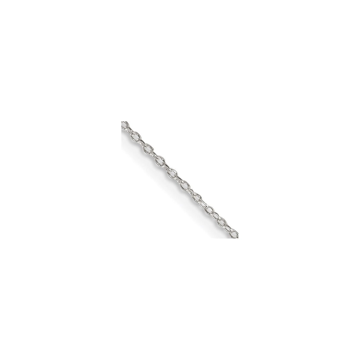 925 White Gold 1.1 mm Polished Chain Necklace, Solid alternate angle