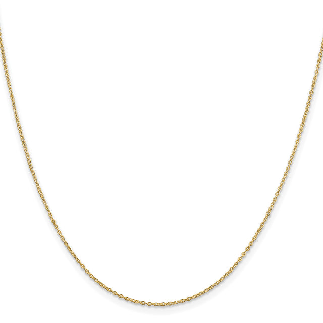 925 Yellow Gold 1.1 mm Cable Chain Necklace