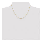 925 Yellow Gold 1.1 mm Cable Chain Necklace alternate angle