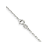 925 White Gold 1.1 mm Polished Chain Necklace, Solid alternate angle