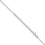925 White Gold 1.1 mm Polished Chain Necklace, Solid detail view