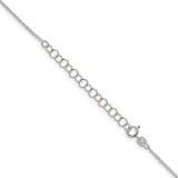 925 White Gold 1.3 mm Polished Chain Necklace, Solid detail view