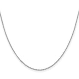 925 White Gold 1.25 mm Polished Chain Necklace, Solid
