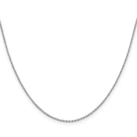 925 White Gold 1.25 mm Polished Chain Necklace, Solid