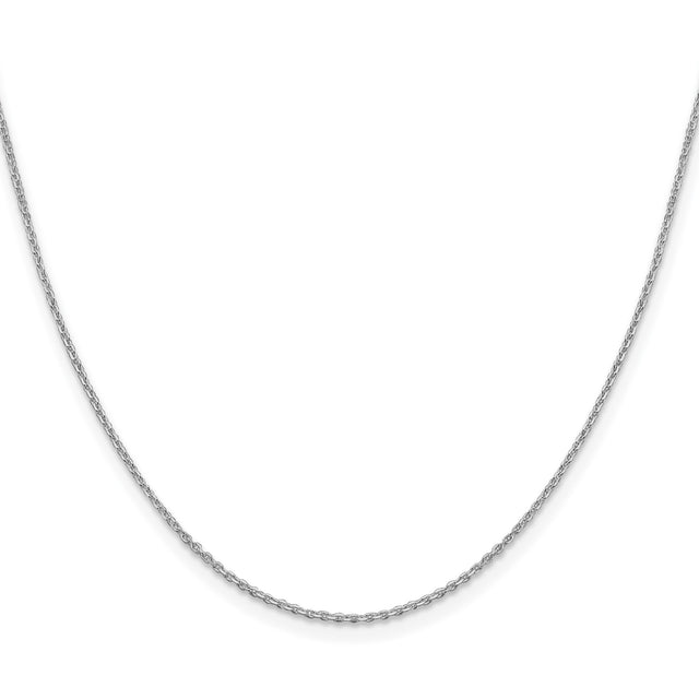 925 White Gold 1.25 mm Polished Chain Necklace, Solid