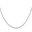 925 White Gold 1.3 mm Box Chain Necklace, Polished