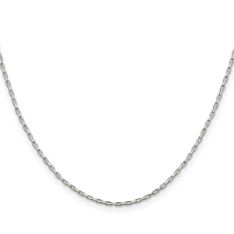 925 White Gold 1.3 mm Box Chain Necklace, Polished