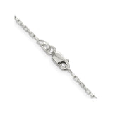 925 White Gold 1.3 mm Box Chain Necklace, Polished alternate angle