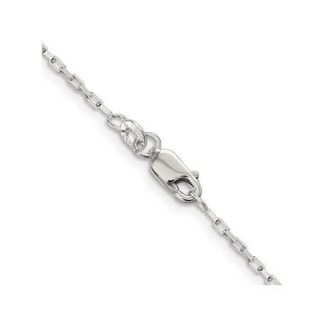 925 White Gold 1.3 mm Box Chain Necklace, Polished alternate angle