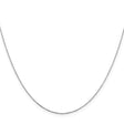 925 White Gold 0.6 mm Box Chain Necklace, Polished